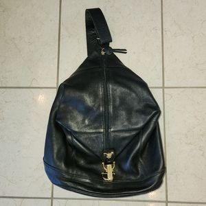 Italian leather black 1 shoulder purse